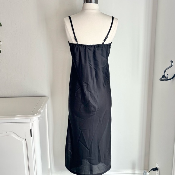 Slip Dress in Black Satin - Picture 5 of 6